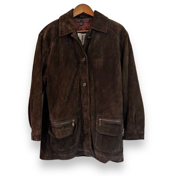 LNR La Nouvelle Renaissance Womens S Leather Suede Jacket Brown Lined Coat - Picture 1 of 11